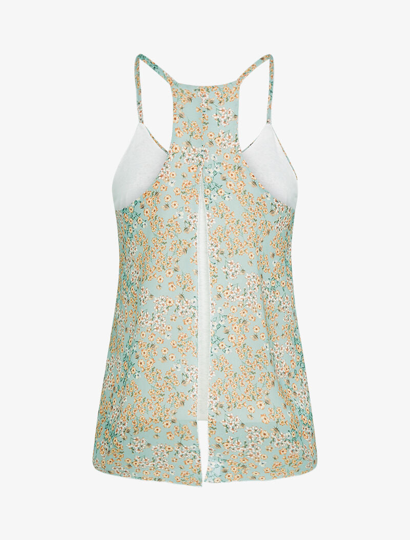 Top en voile à dos fendu - turquoise - 2