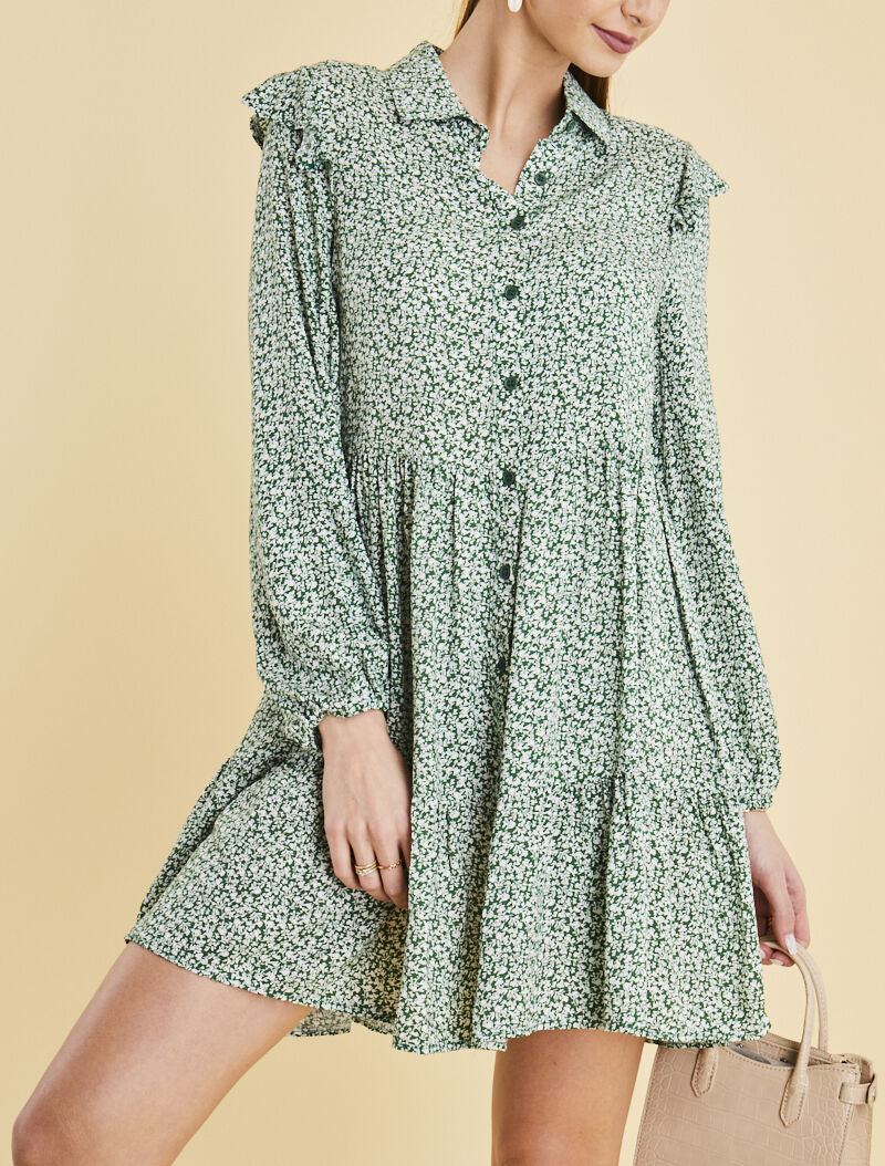 Tunique style chemise à imprimé baroque - vert - 4