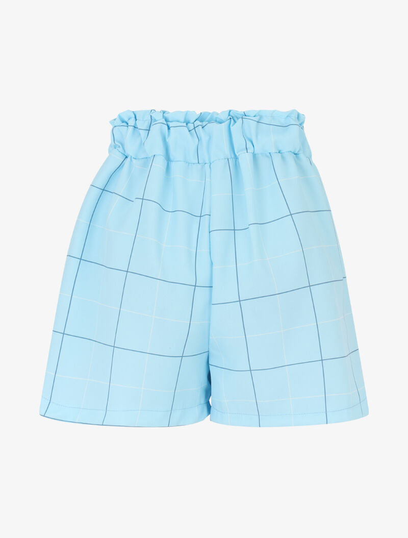Mini short à imprimé carreaux - bleu ciel - 2