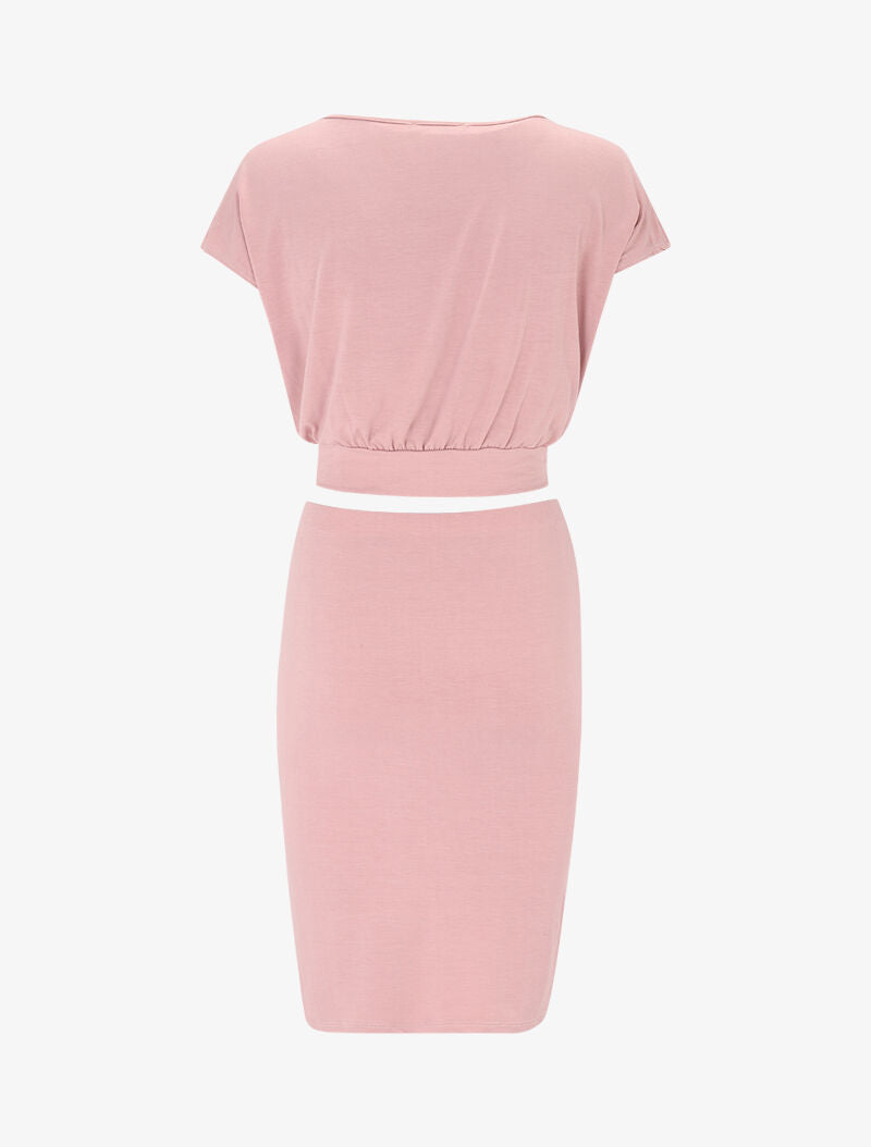 Ensemble crop top et jupe - rose - 2