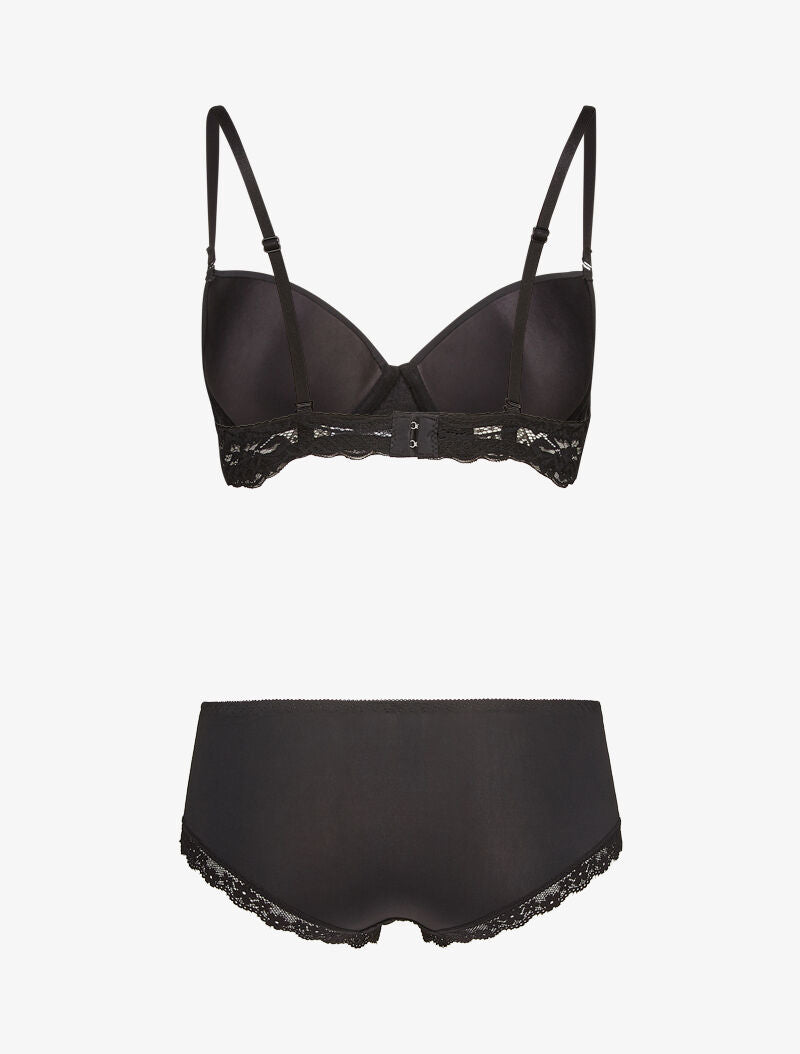 Ensembles en dentelle à shorty ajouré - noir - 2