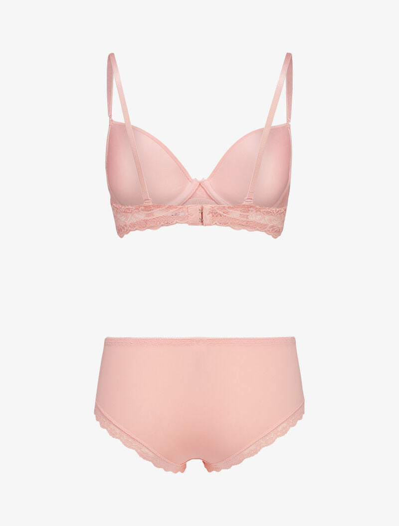 Ensembles en dentelle à shorty ajouré - pêche - 2