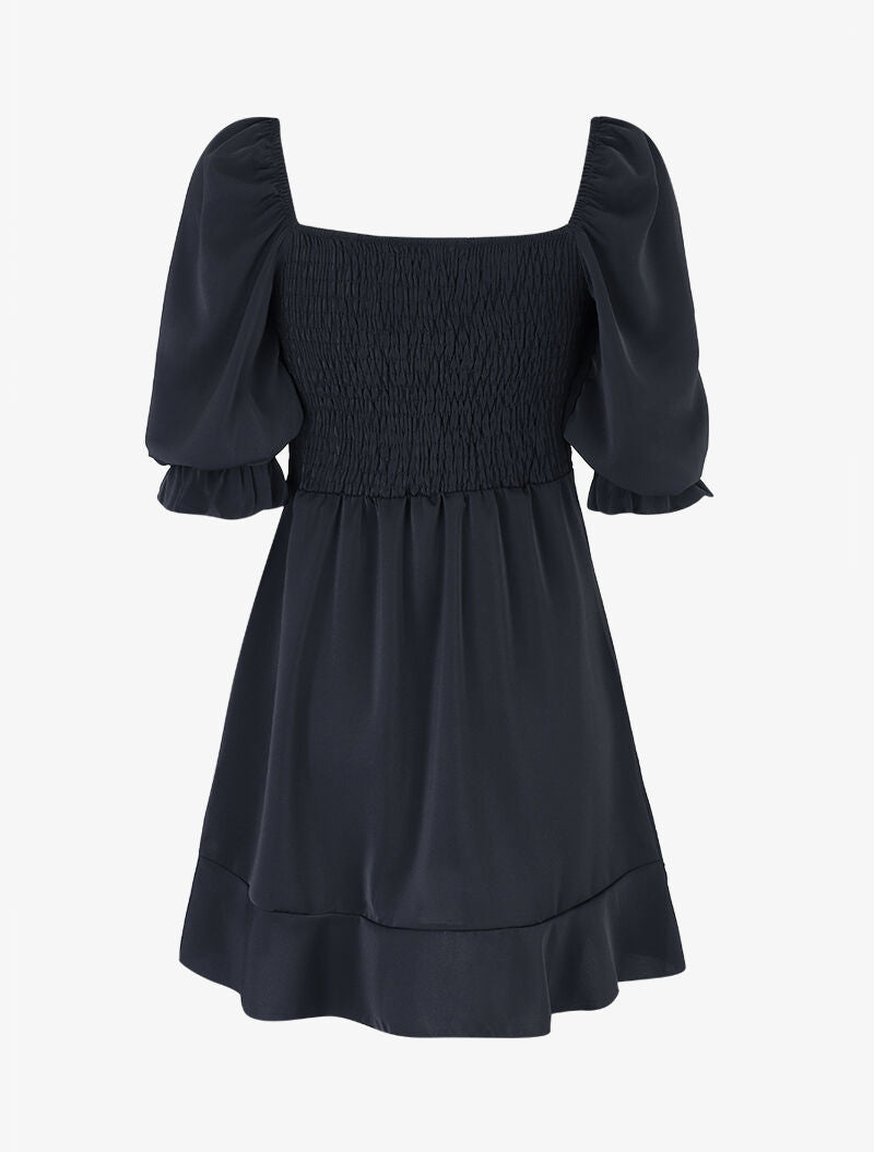 Robe style portefeuille à encolure carrée - noir - 2