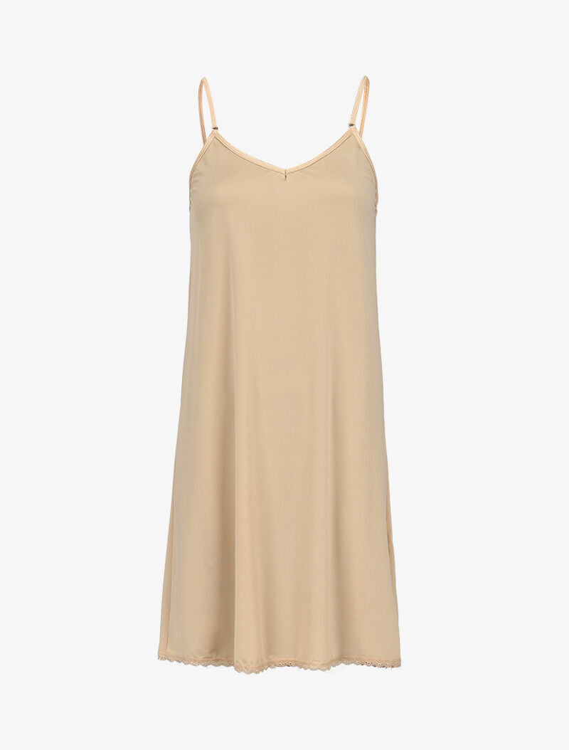 Nuisette basique à bord dentelle - beige - 1