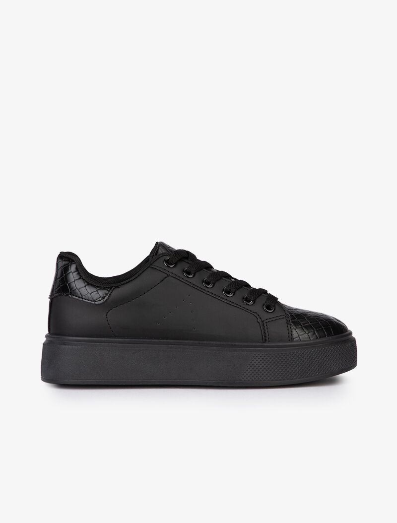 Sneakers à claque imprimé style écailles - noir - 1