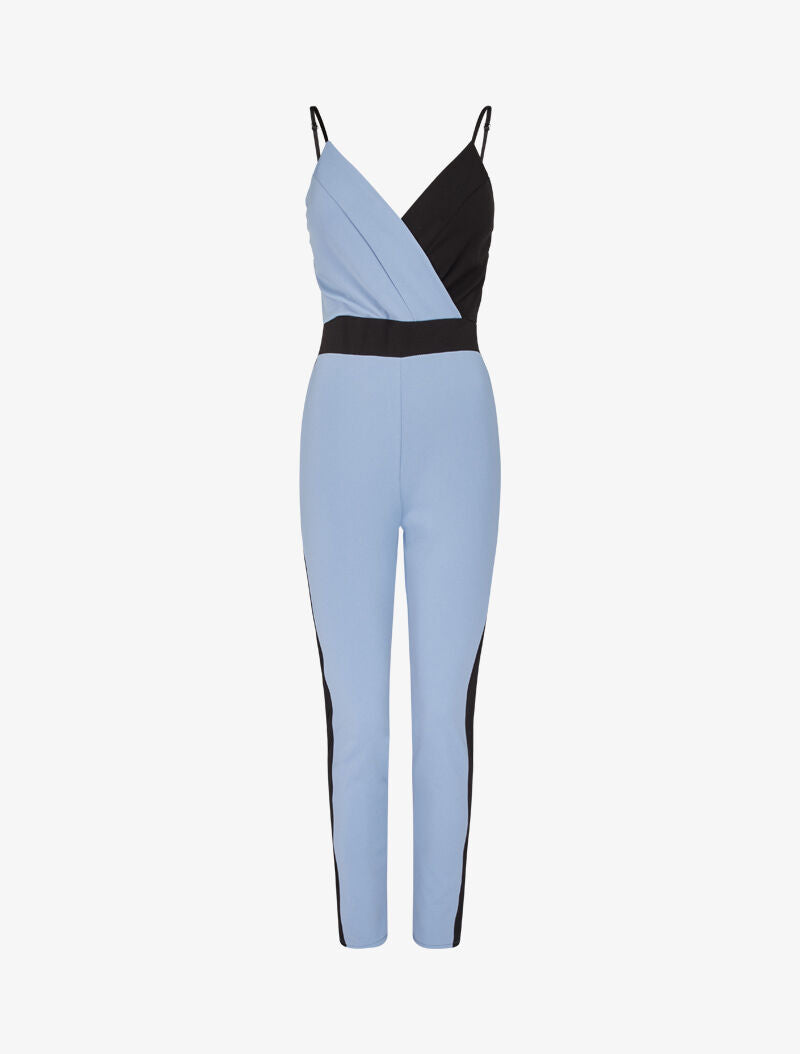 Combinaison slim color block - bleu clair - 3