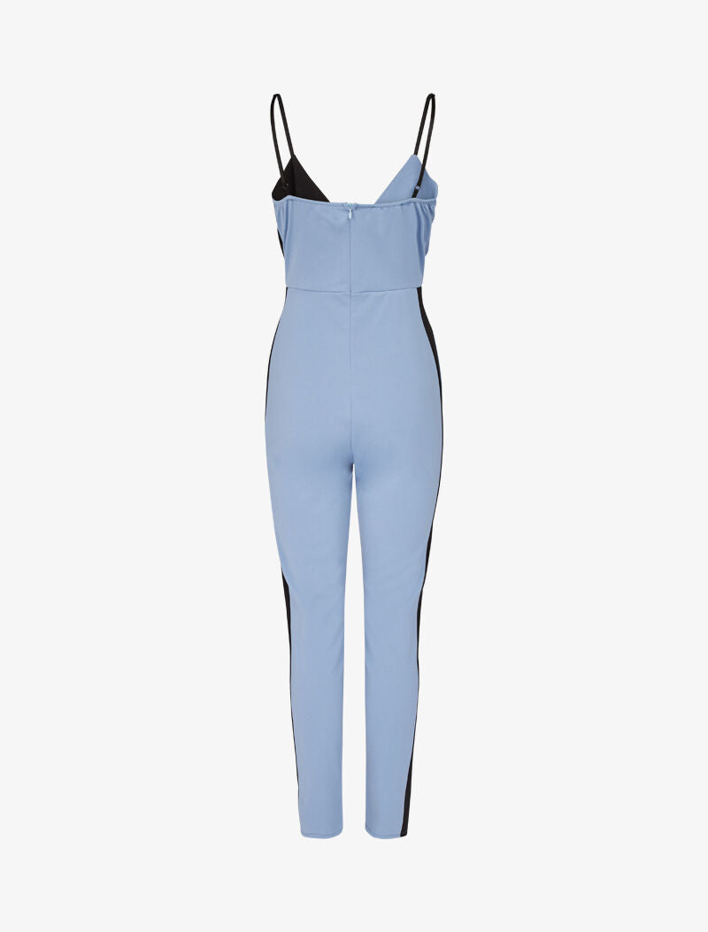 Combinaison slim color block - bleu clair - 2