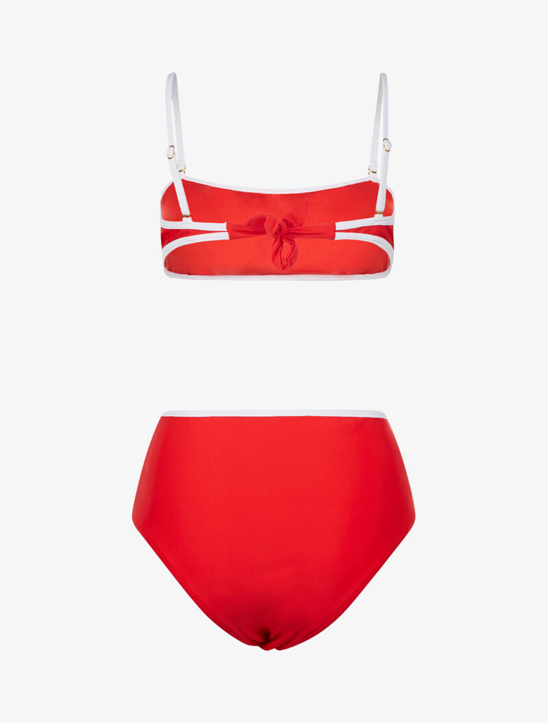 Bikini à culotte taille haute - rouge - 2