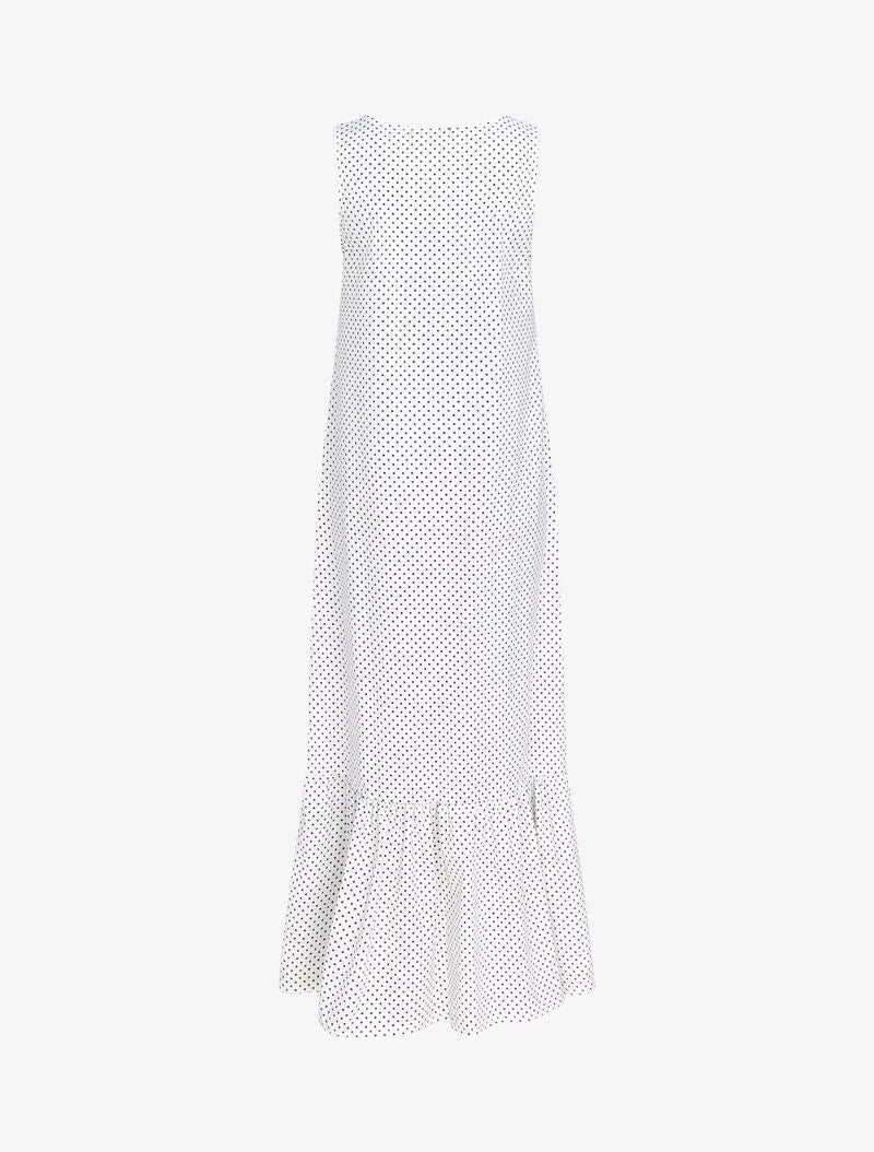 Robe à pois et bord fendu - blanc - 3