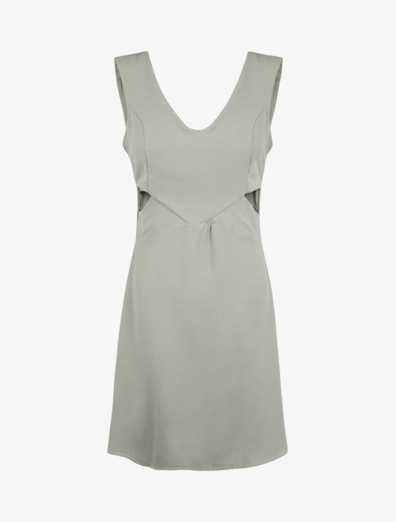 Robe courte à découpes - vert amande - 3
