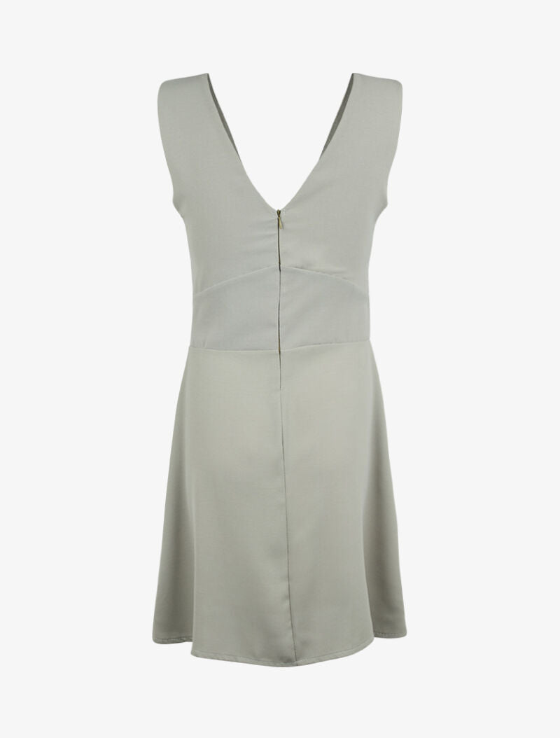 Robe courte à découpes - vert amande - 2