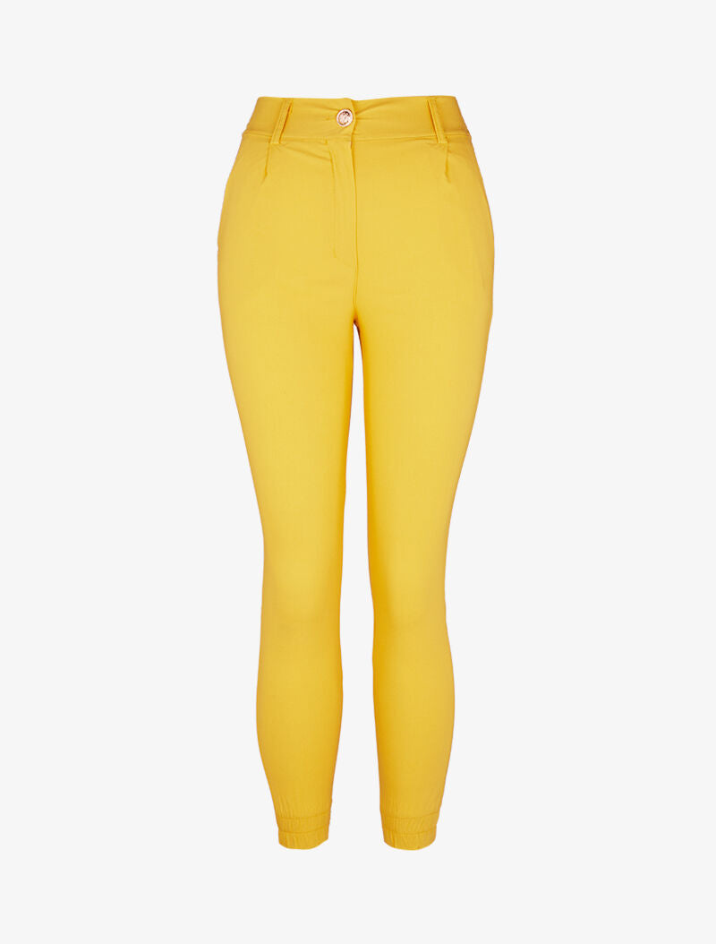Pantalon style cargo basique - jaune - 1