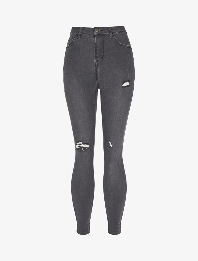 Jean skinny à déchirures - anthracite - 3