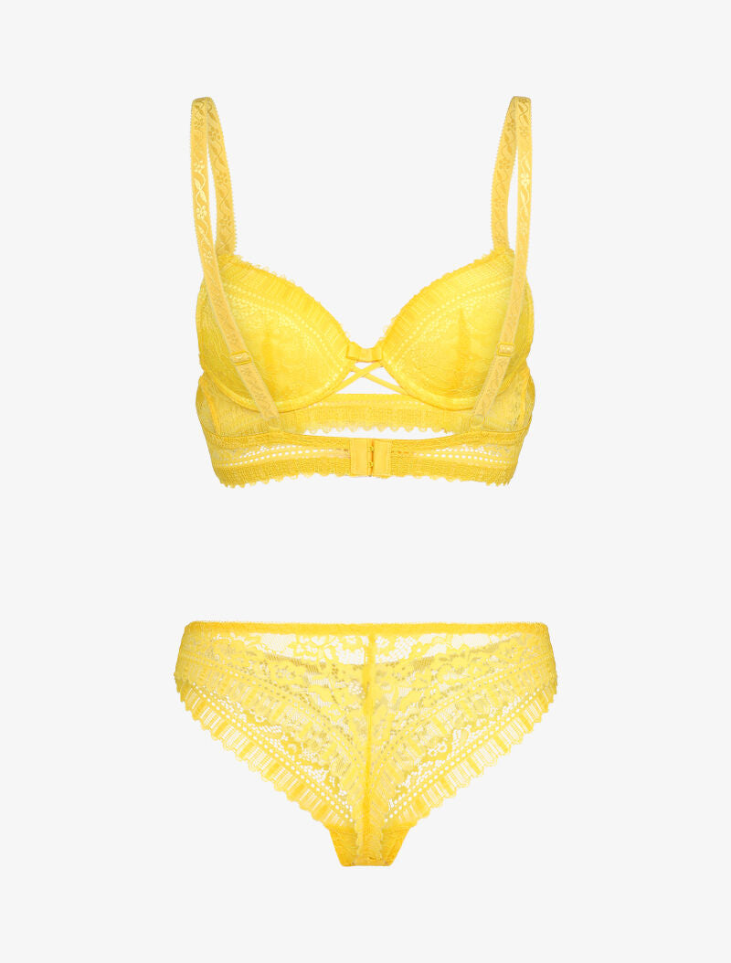 Ensemble floral à liens croisés - jaune - 2