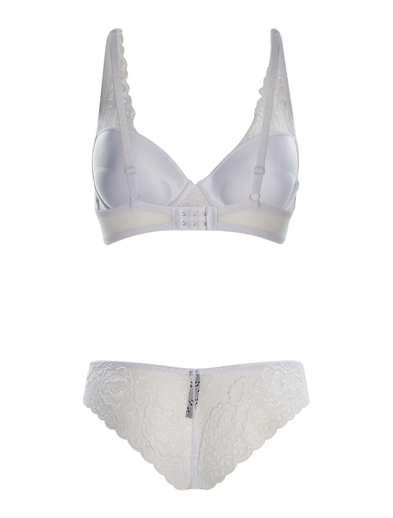 Ensemble SG et culotte en dentelle fine - blanc - 2