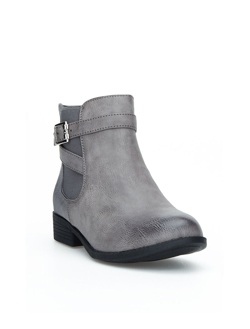 Chelseas boots bimatière lanières décoratives - gris - 2
