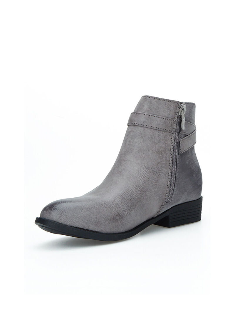 Chelseas boots bimatière lanières décoratives - gris - 3