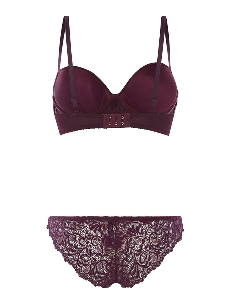 Ensemble SG et culotte à bord dentelle - violet - 2
