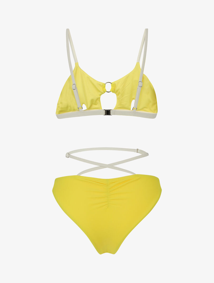 Bikini échancré à anneau - Jaune - 2