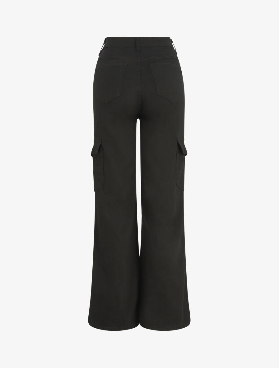 Jean cargo droite taille haute - Noir - 2