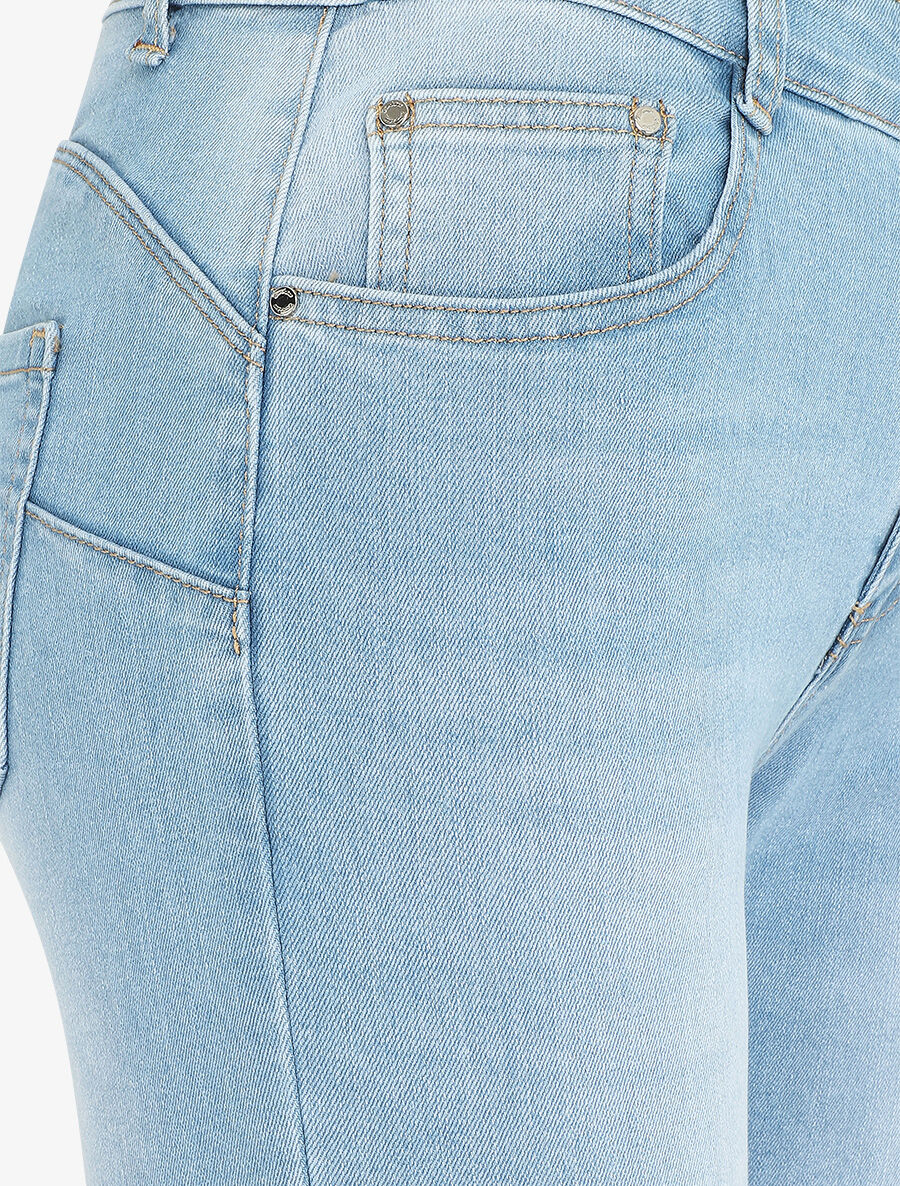 Jean push up délavé coupe slim - Bleu ciel - 3