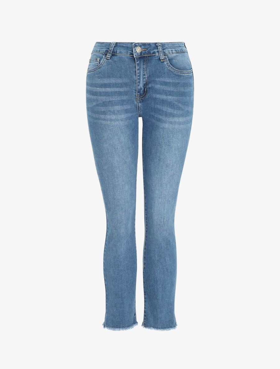 Jean droit taille standard bord franc - Bleu - 5