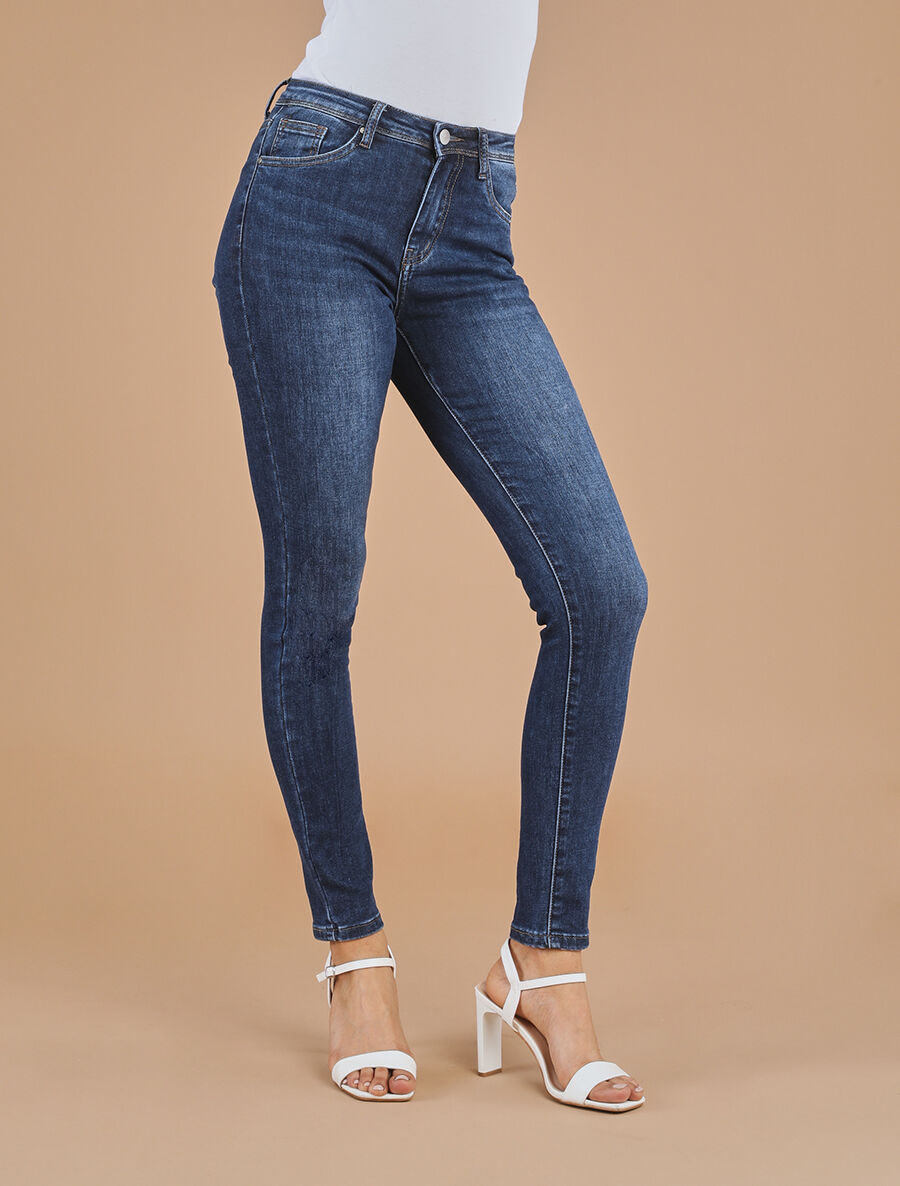 Jean skinny push up taille standard - Bleu foncé - 4