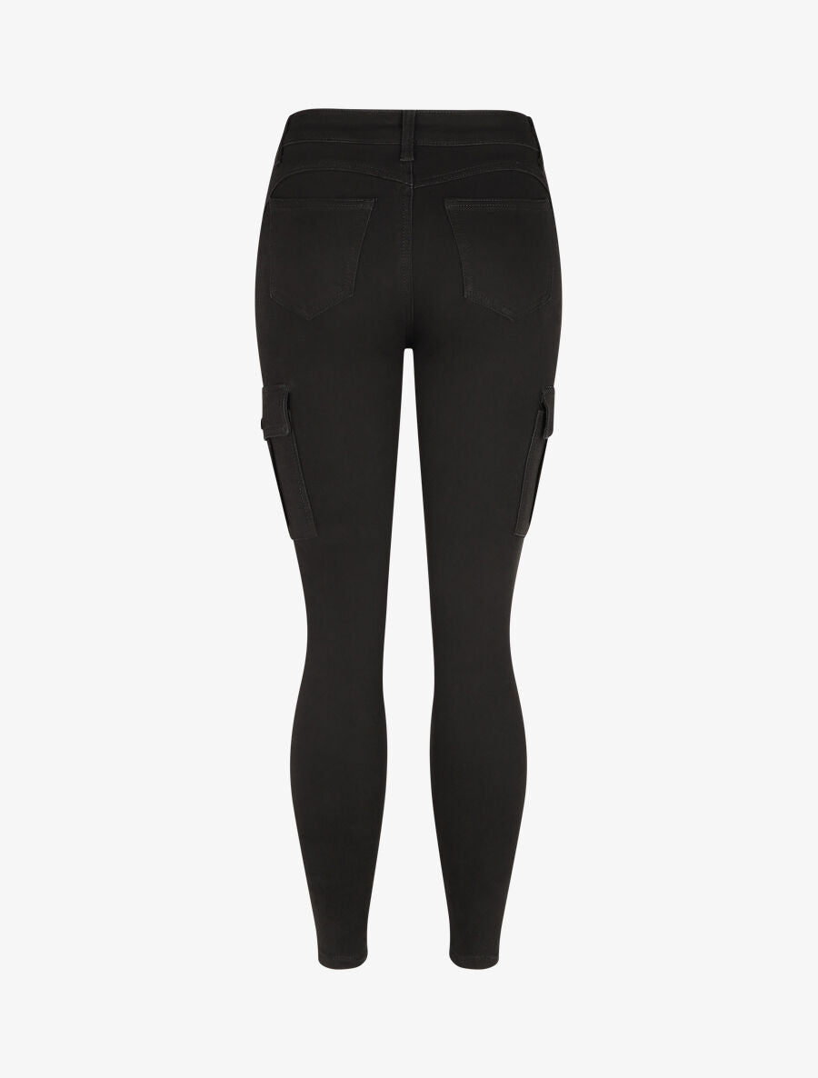 Jean cargo coupe skinny taille haute - Noir - 2