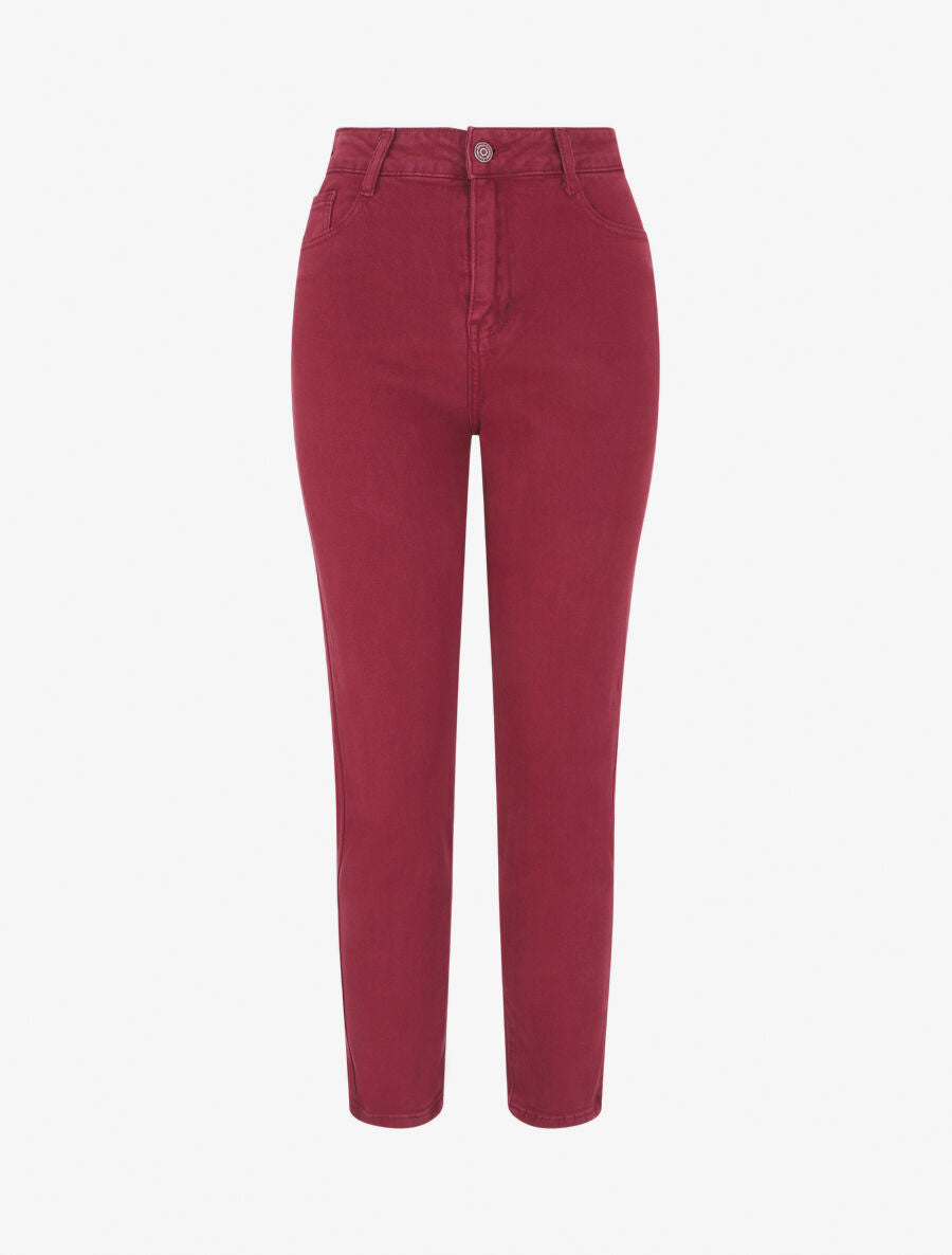 Jean uni taille haute - Bordeaux - 1