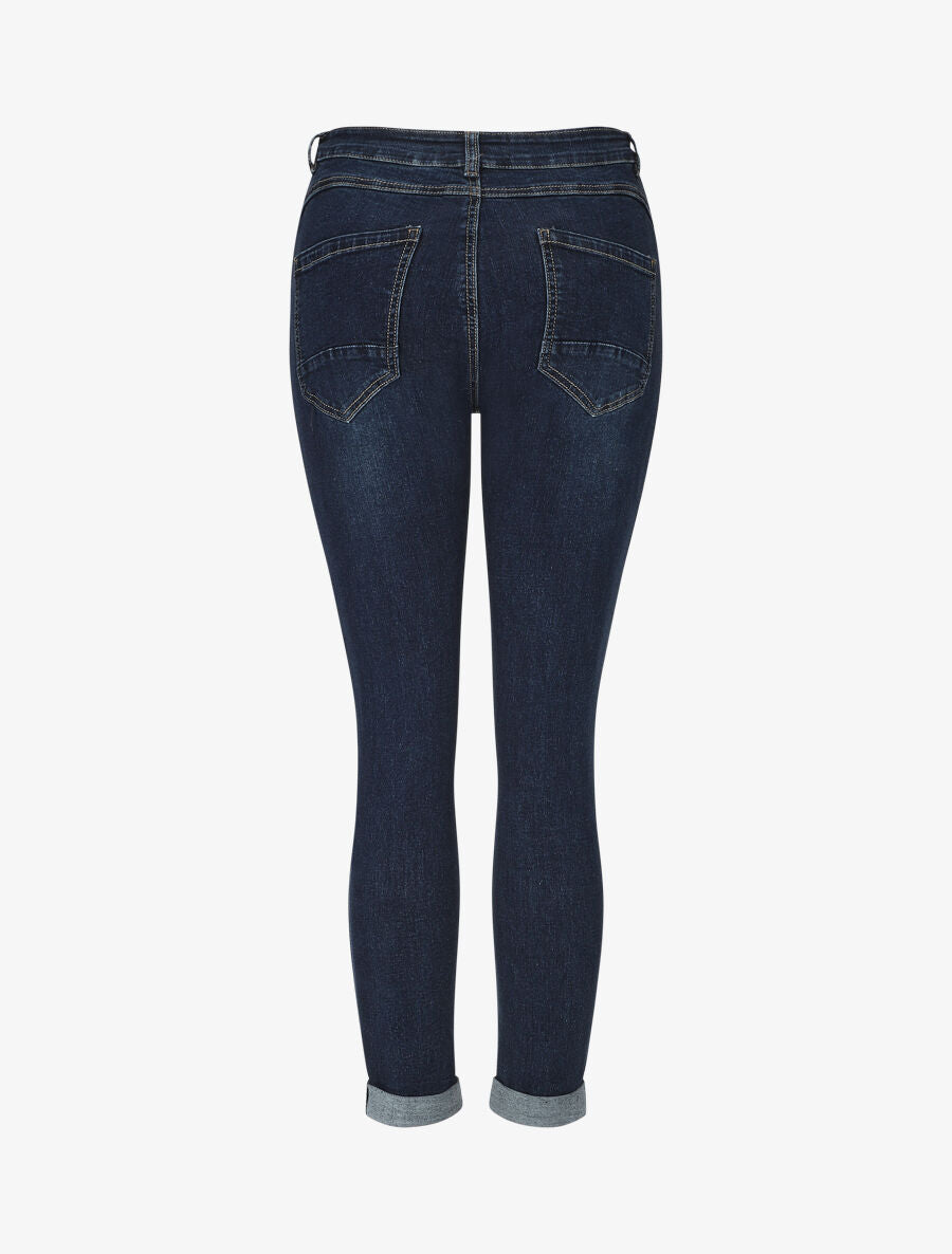 Jean à taille haute coupe droite - Bleu - 2
