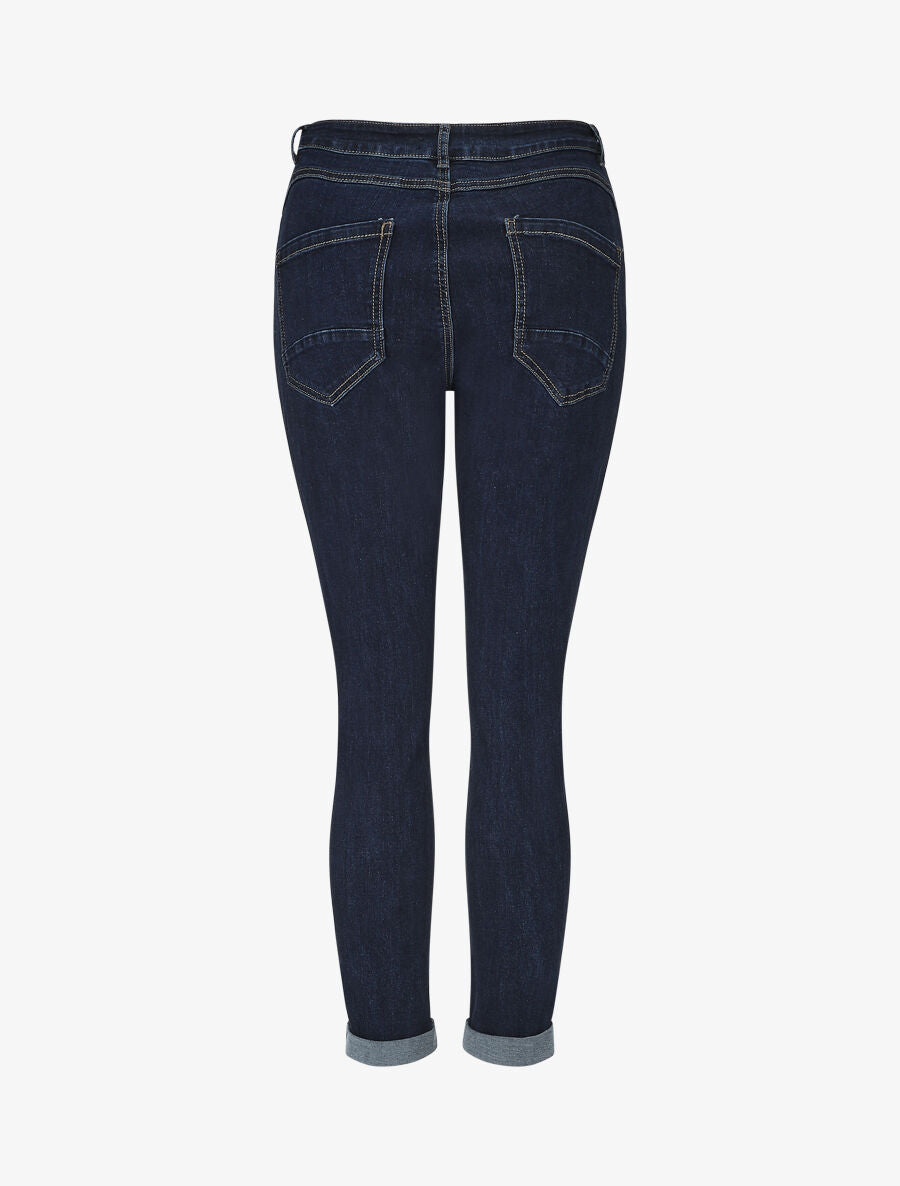Jean à taille haute coupe mom fit - Bleu - 2