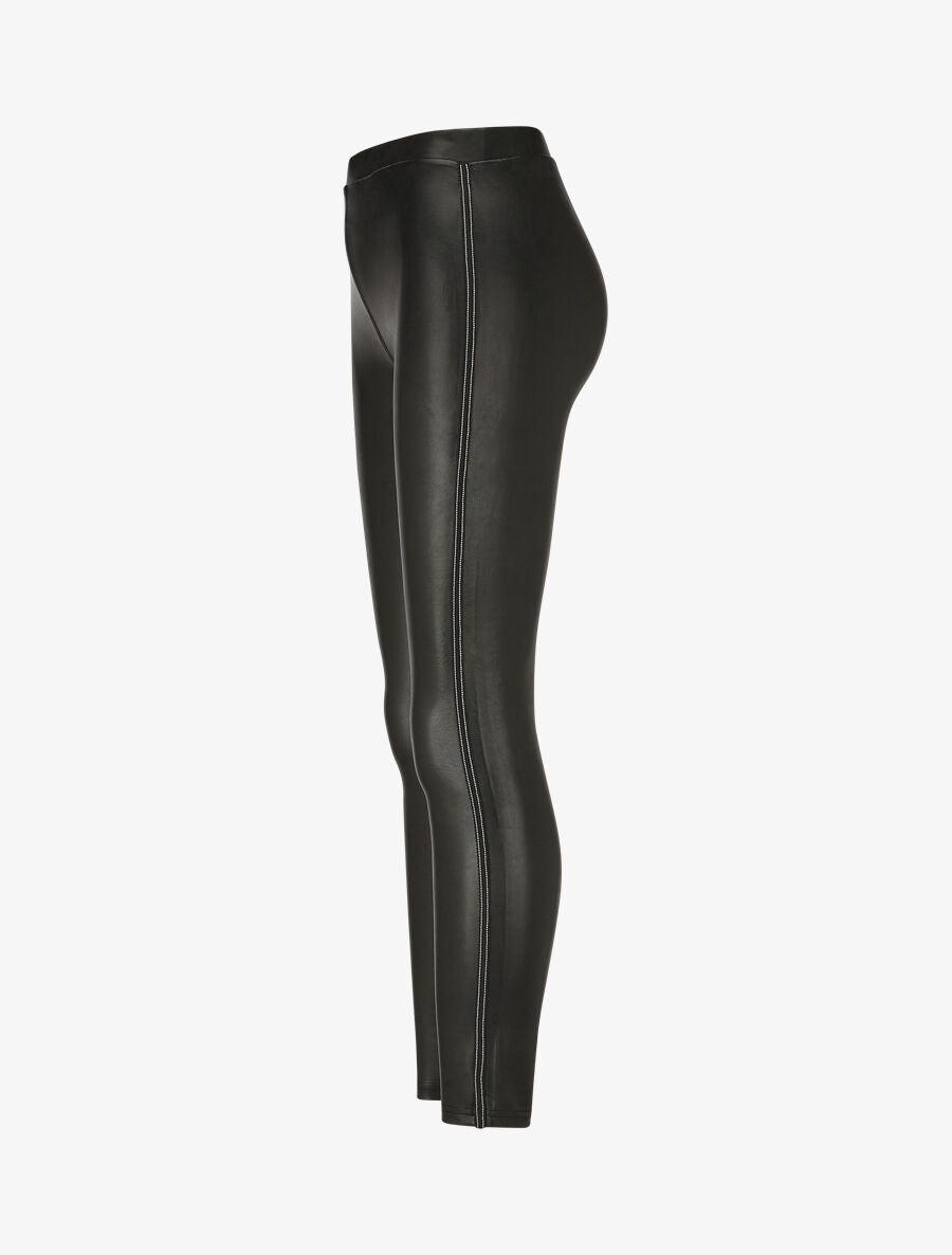 Legging en simili clouté - Noir - 4