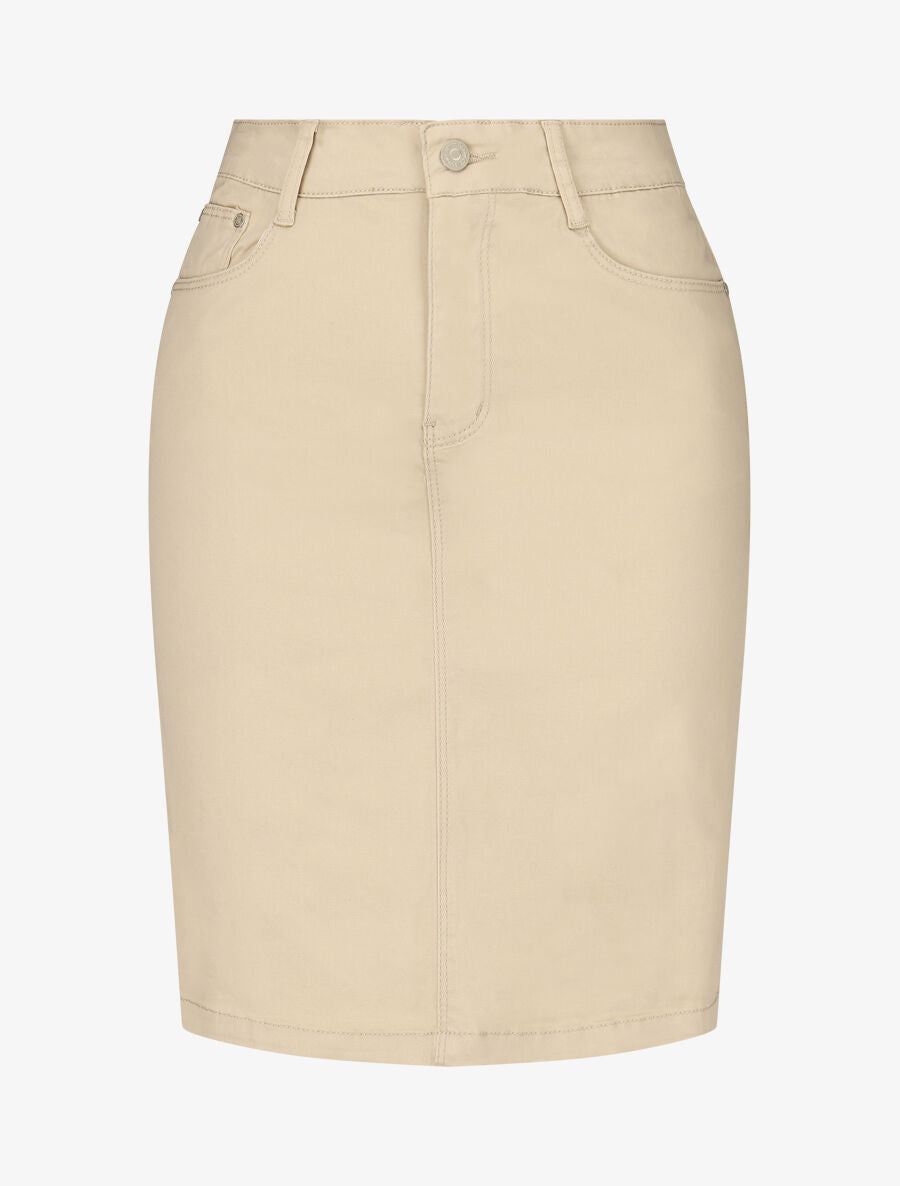 Jupe unie droite classique - Beige - 1