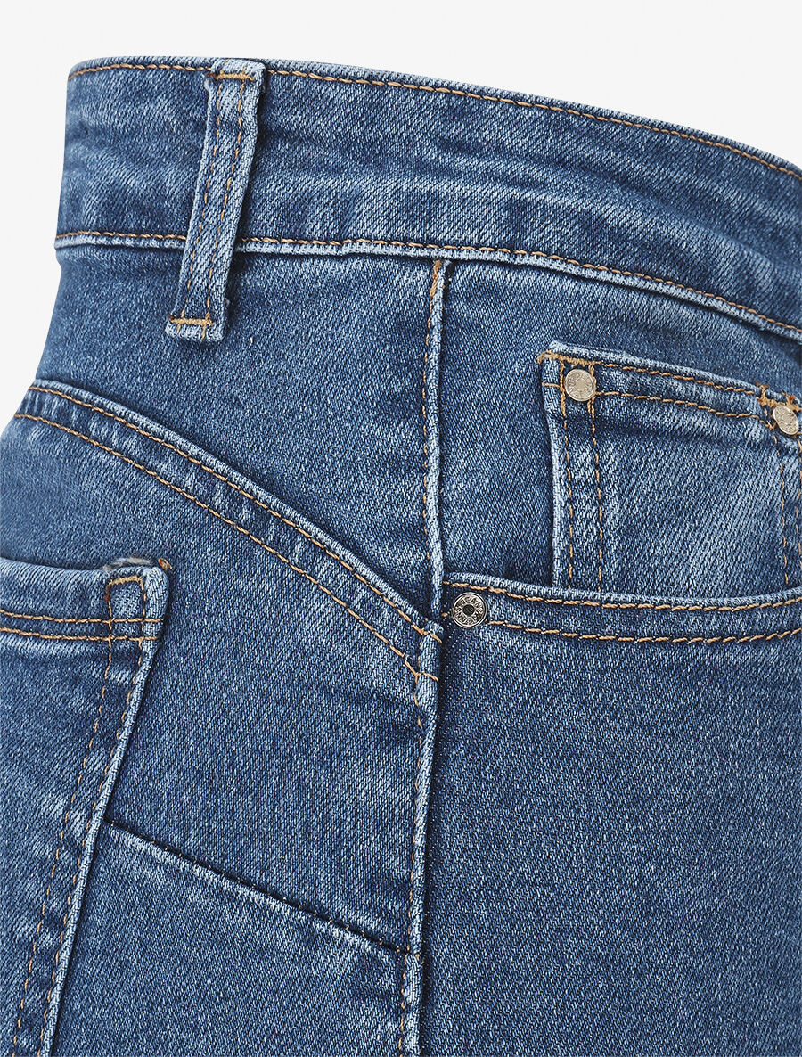 Jean push up wide leg coupe droite - Bleu denim - 3