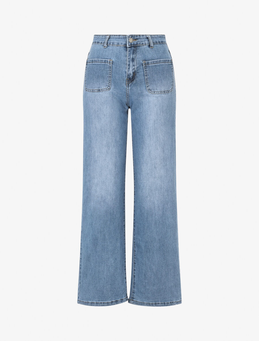 Jeans à 4 poches coupe droite - Bleu - 1
