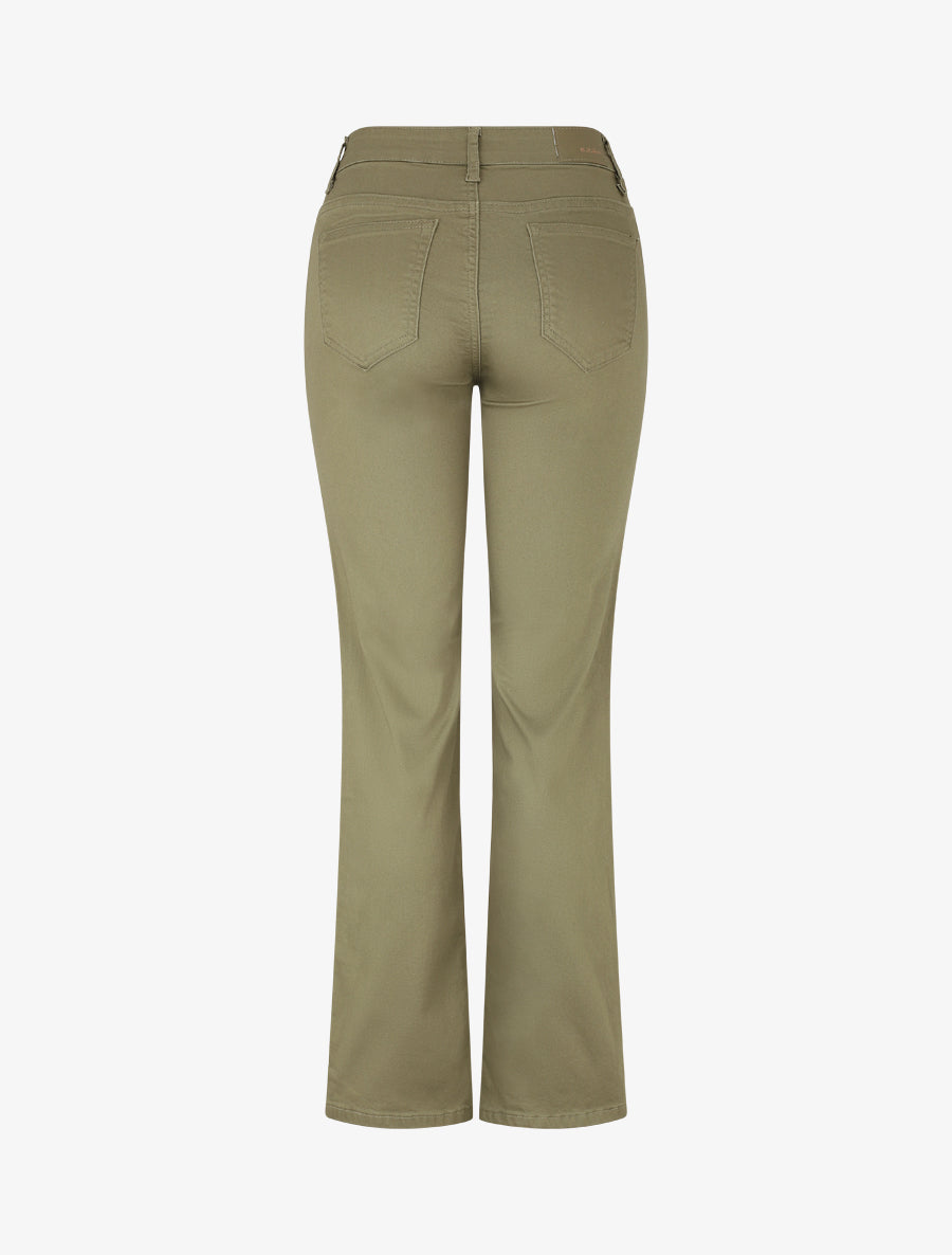 Jean droit basique taille haute - Kaki - 2