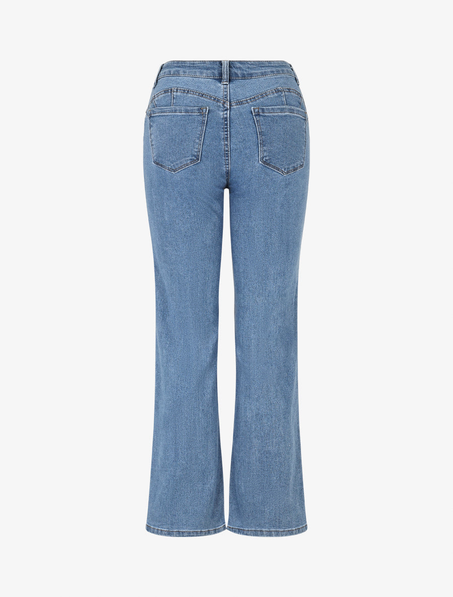 Jean droit taille haute - Bleu - 2