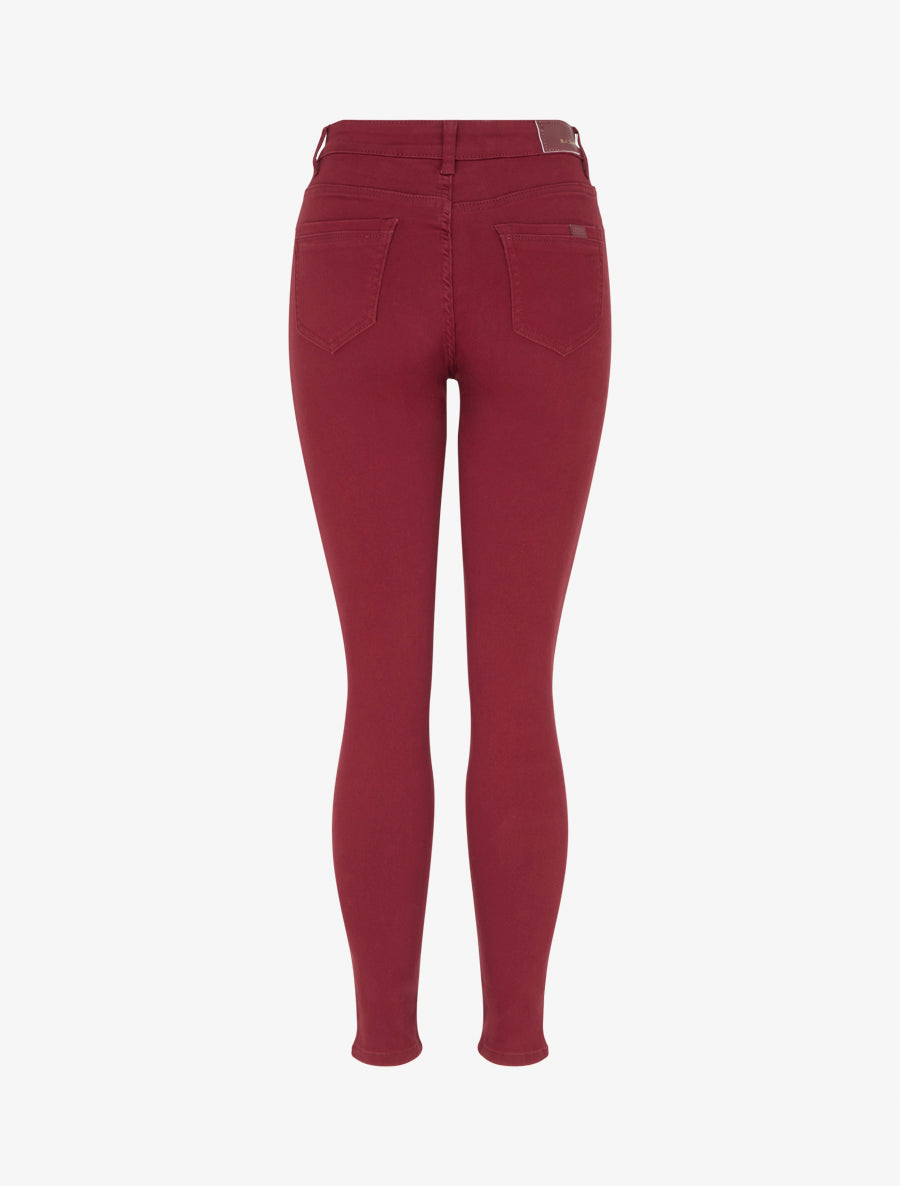 Jean skinny uni taille haute - Rouge - 2