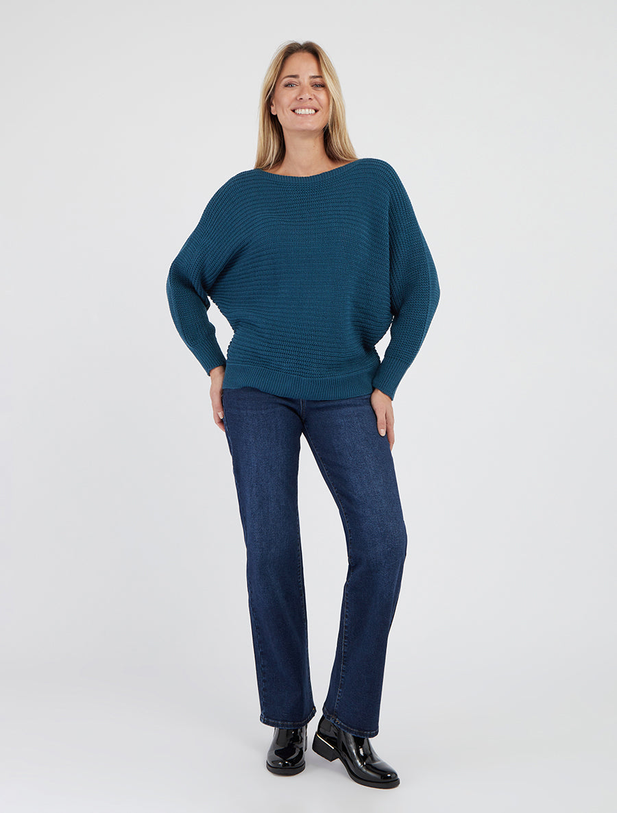 Gerade geschnittene Jeans in verwaschenem Blau - Blau