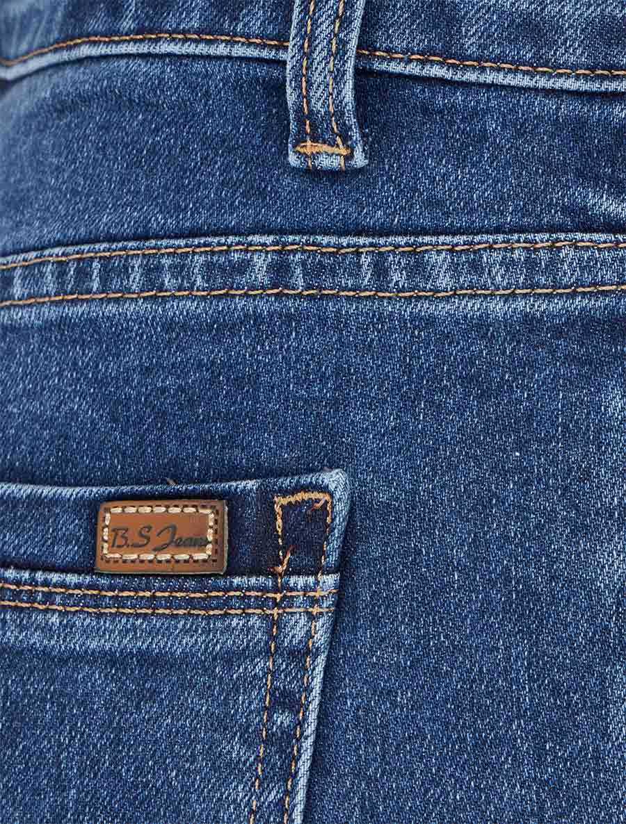 Jean délavé coupe slim - Bleu - 3