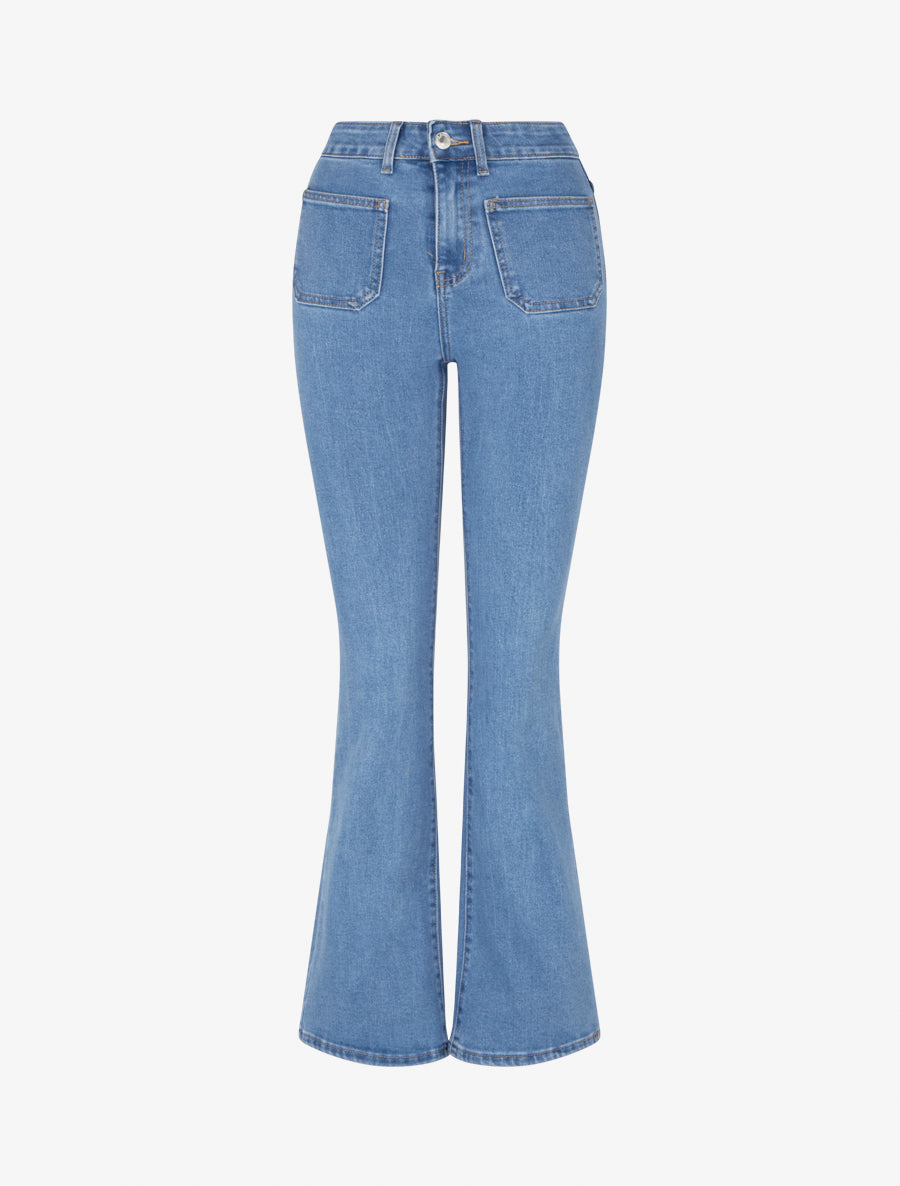 Jean coupe flare à poches plaquées - Bleu clair - 1