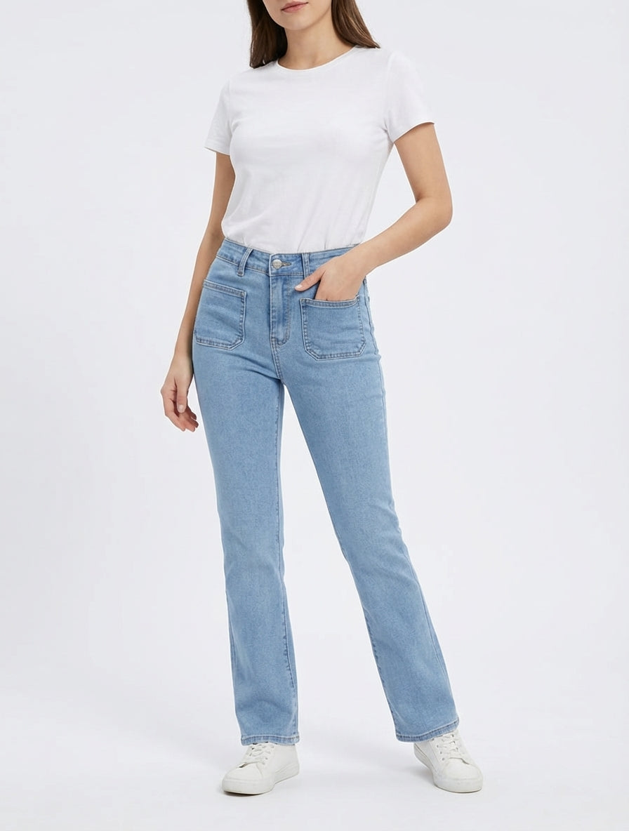 Jean Push-up mit geradem Schnitt - Blau