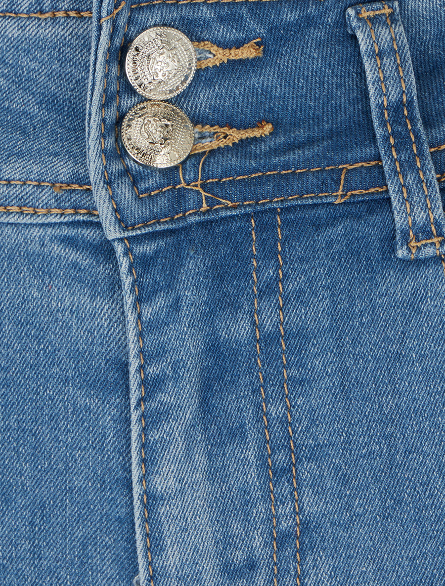 Jean wide leg à taille haute coupe droite - Bleu - 3