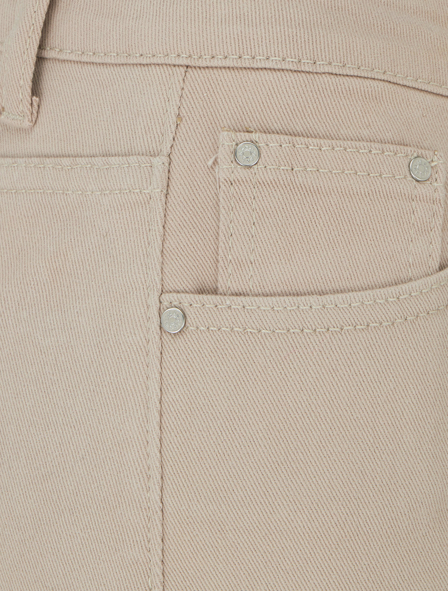 Jean wide leg à bords francs - Beige - 3