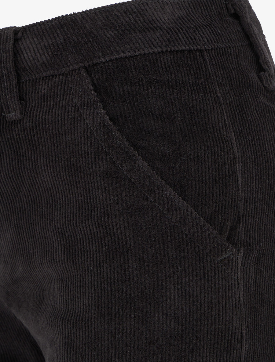 Pantalon côtelé uni - Noir - 3