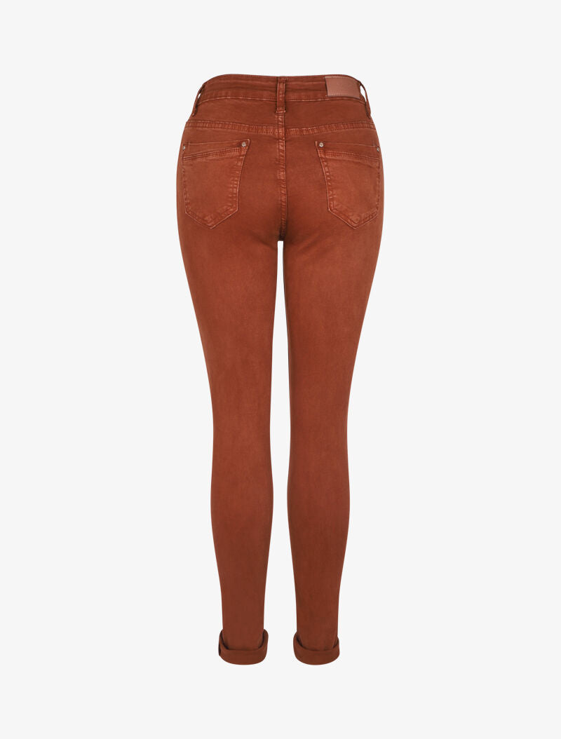 Jean slim uni taille haute - Rouille - 2