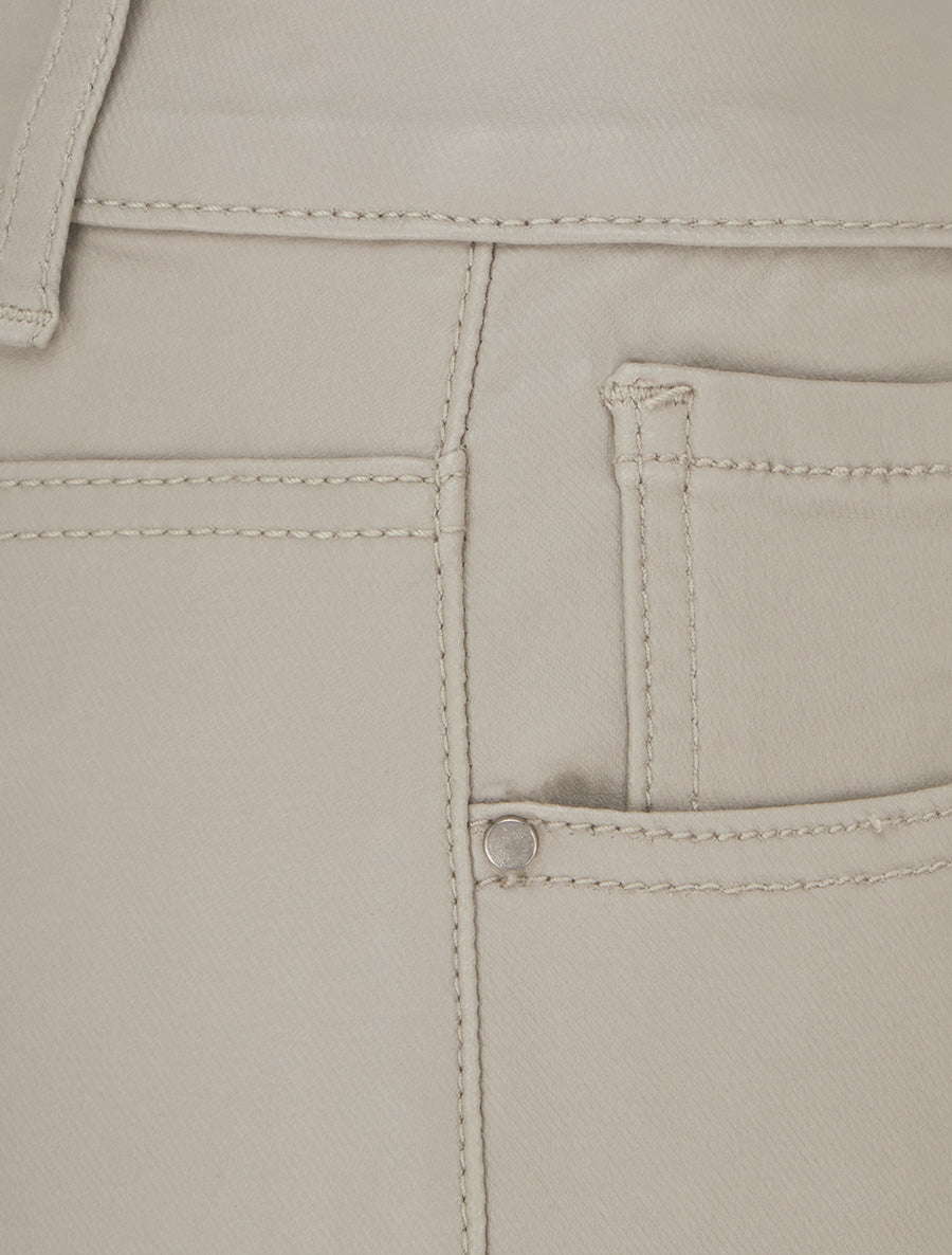Pantalon slim en simili effet enduit - Beige - 3