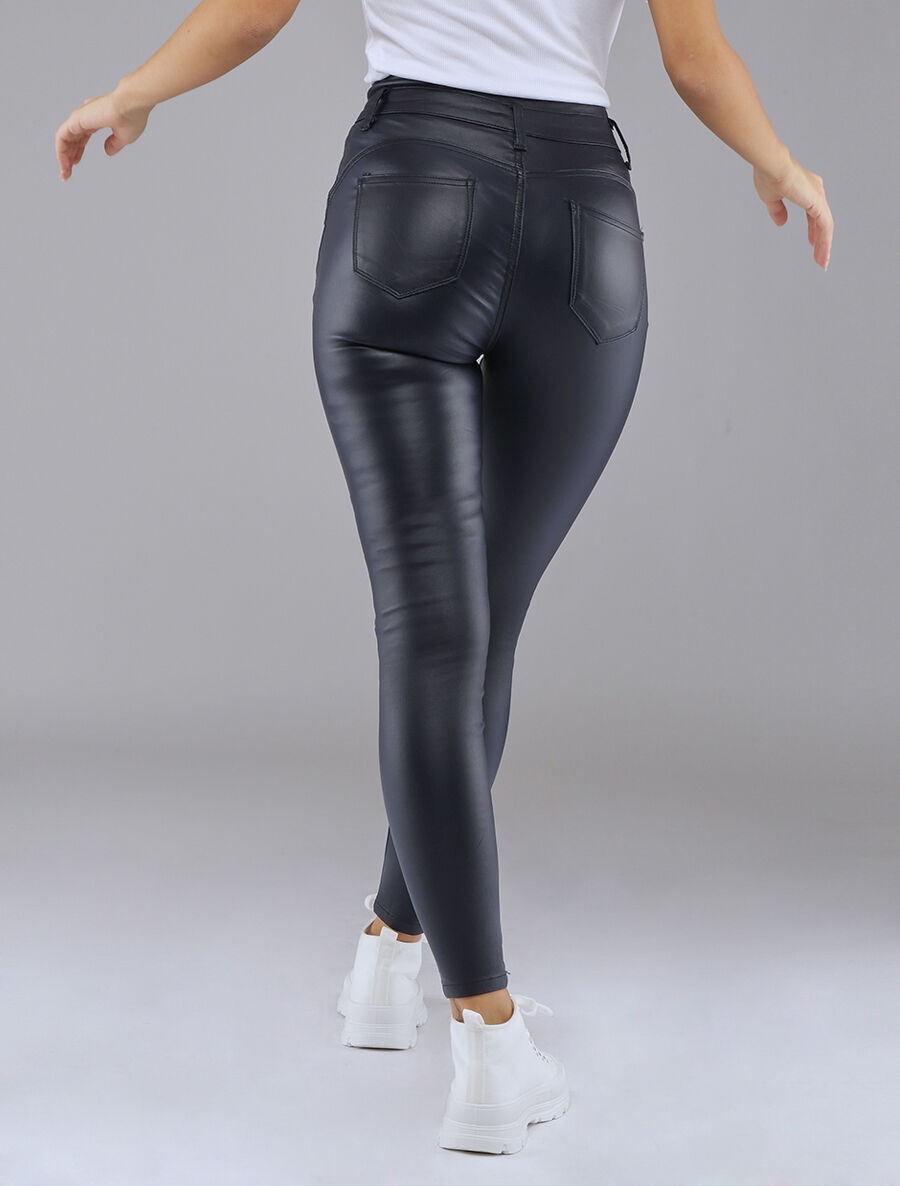 Jean skinny enduit - Marine - 2