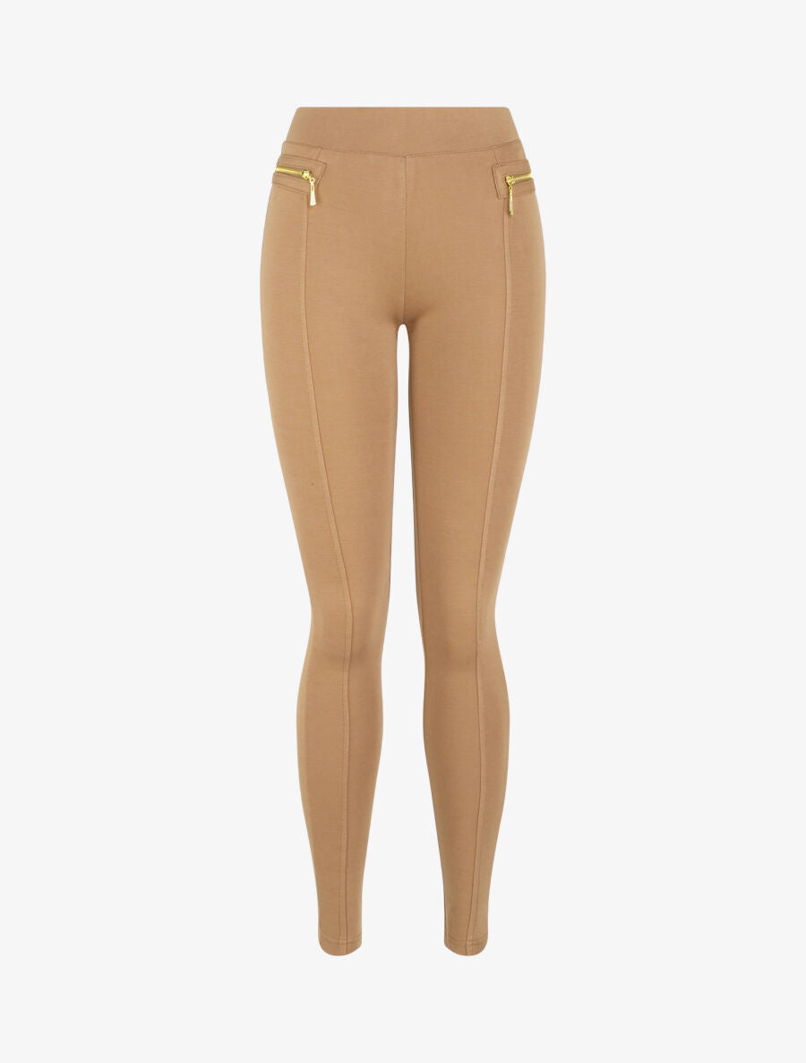 Legging ultra skinny à coutures apparentes - Taupe - 4