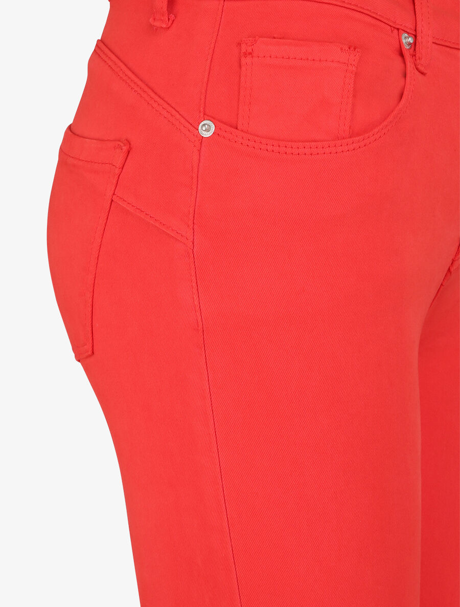 Jean skinny push up à coutures apparentes - Rouge - 3